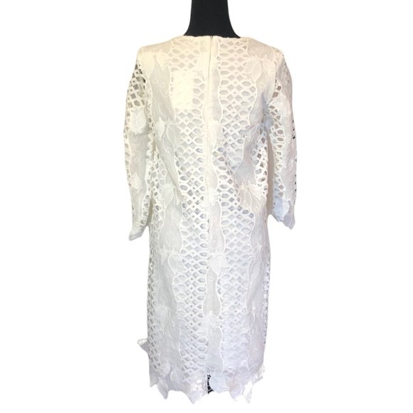 LUNA White Lace Dress, Tulip Design, Lined - Picture 5 of 10